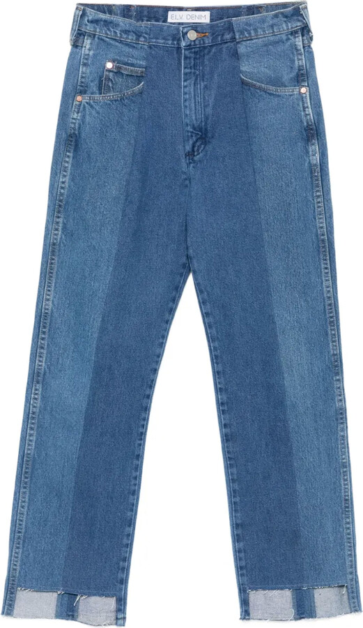 E.L.V. Denim Audrey asymmetric-hem jeans