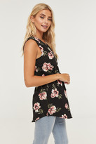 Thumbnail for your product : Ardene Floral Zipped Sleeveless Blouse