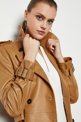 Karen Millen Leather Trench Coat