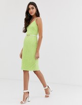 Thumbnail for your product : Paper Dolls Tall cami strap lace dress with belt in lime