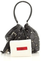 Thumbnail for your product : Valentino Rockstud Top Handle Bucket Bag Quilted Leather Small