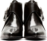 Thumbnail for your product : Saint Laurent Black Leather Western Buckle Ankle Boots