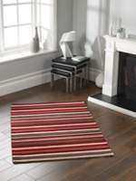 House of Fraser Origin Rugs Carved Stirpes Wool Rug Red 80x150