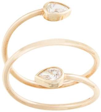 Chicco Zoë 14kt yellow gold two pear diamonds wrap ring