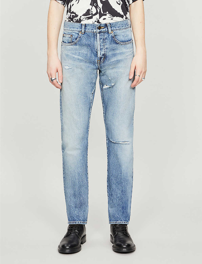 straight frayed jeans