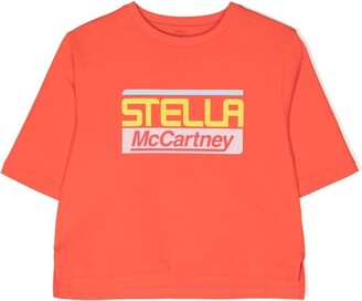 Stella McCartney Kids logo-print organic cotton T-shirt