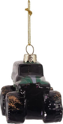 Kurt Adler Glass Ornament for Christmas Tree, Monster Jam Grave Digger
