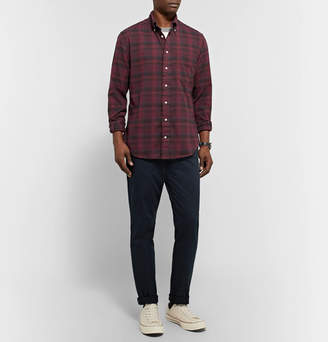 Gitman Brothers Button-Down Collar Checked Cotton-Flannel Shirt