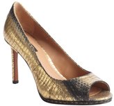Thumbnail for your product : Rachel Zoe gold foil snake embossed leather 'Thalia' peep toe pumps