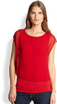 Thumbnail for your product : Elie Tahari Embellished Mixed-Media Blouse