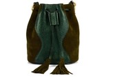 Thumbnail for your product : Hiva Atelier Mini Rivus Leather Bag Metallic Green & Khaki Suede