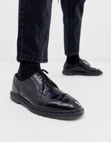 dr martens 3989 black stacked brogues