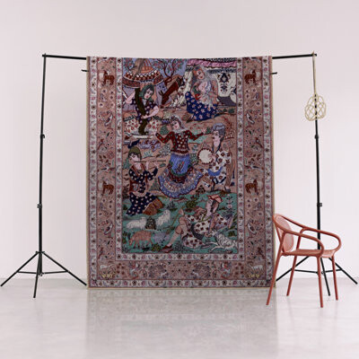 Bungalow Rose Multicolored Ethnic Dancer Figure Patterned Creative Modern Decorative Carpet