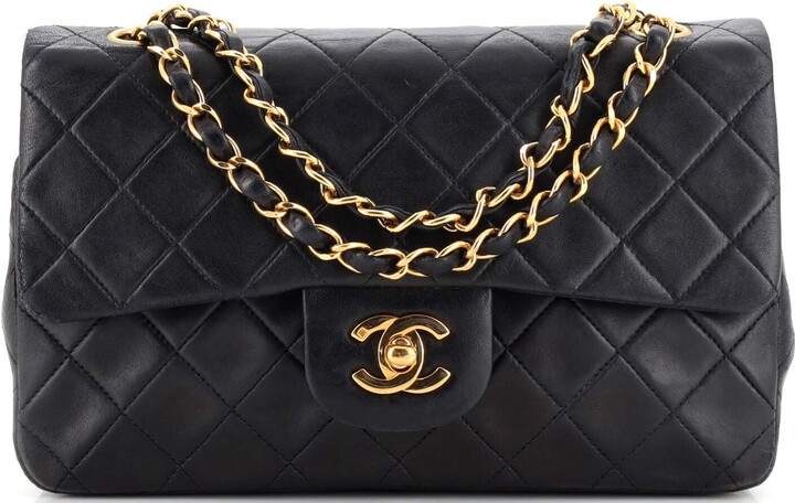 Chanel Vintage Classic Double Flap Bag Quilted Lambskin Small - ShopStyle
