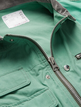 Sacai Asymmetric Panelled Cotton And Nylon-Blend Oxford Jacket