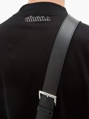 Lanvin Logo-print Mock-neck Cotton T-shirt - Mens - Black