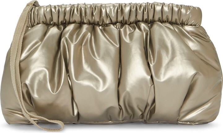 Vince Camuto Baklo Croc Embossed Leather Clutch in Brown