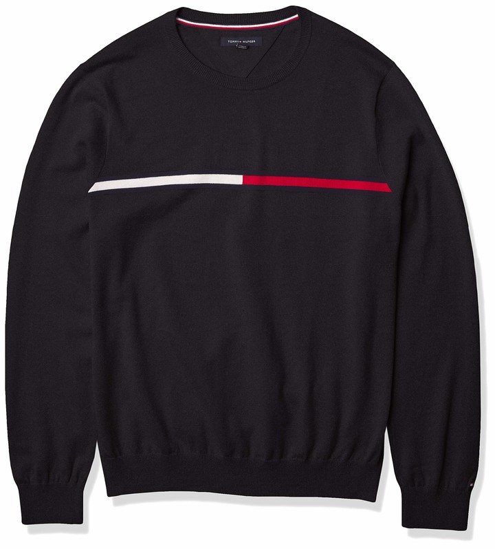 tommy hilfiger black crew neck sweater