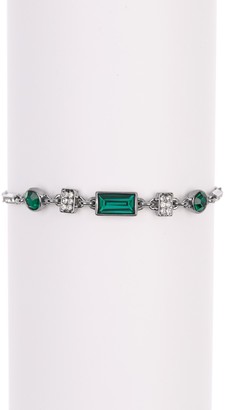 DKNY Green Baguette Stone Pave Accent Sliding Bracelet
