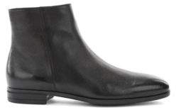 BOSS Hugo Grainy calf-leather boots shearling lining 11 Black