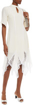 Thumbnail for your product : See by Chloe Lace-paneled cutout crepe de chine midi dress