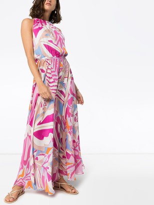 Emilio Pucci Printed Draped Maxi Dress