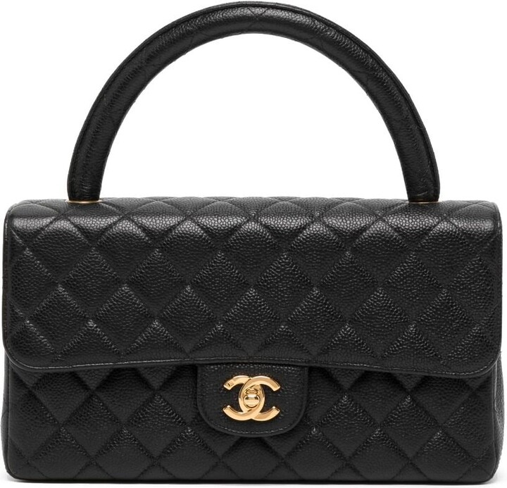 quilting white chanel bag black