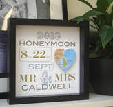 Thumbnail for your product : Little Bird Designs Personalised Honeymoon Map Picture