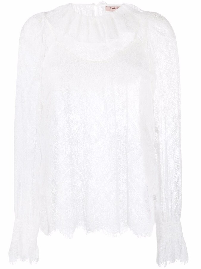 High Neck Lace Blouse | Shop the world's largest collection of 