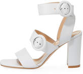 Thumbnail for your product : Gianvito Rossi Circle Buckle Napa Strappy Block-Heel Sandal