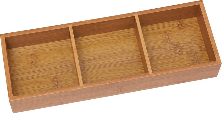 Lipper 823 Bamboo Wood 3-Compartment Organizer Tray, 11 5/8" x 4 1/8" x 1 3/4"