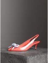 Thumbnail for your product : Burberry Rope Detail Patent Leather Slingback Pumps