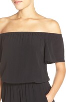 Thumbnail for your product : Charles Henry Off the Shoulder Wide Leg Jumpsuit