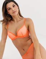 Thumbnail for your product : Dorina Joyce 2 pack jacquard mesh push-up plunge bra in orange and white