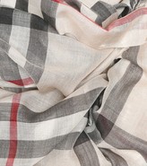 Thumbnail for your product : Burberry Check wool and silk gauze scarf