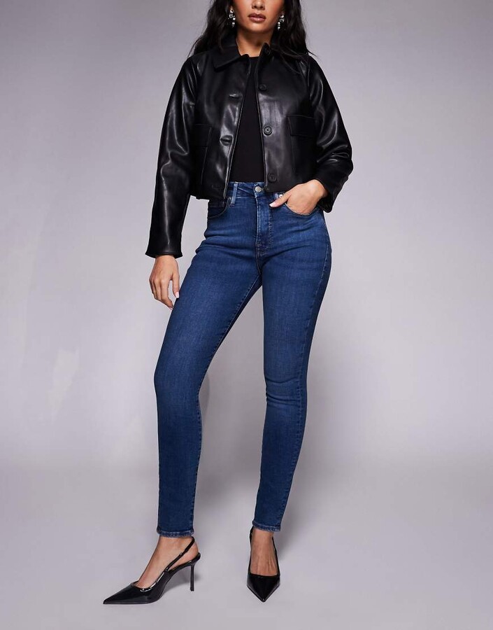 Good American good legs skinny jeans in mid blue
