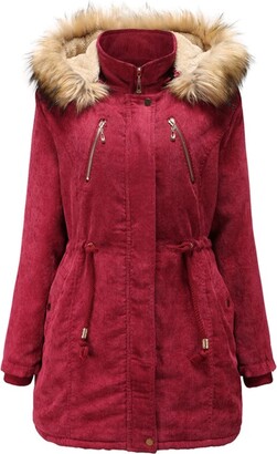  OutTop Quilted Fleece Lined Jacket Coats for Women