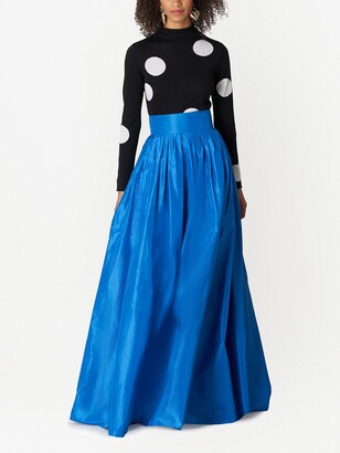 Carolina Herrera Box-Pleat Silk Maxi Skirt