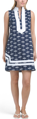 TJMAXX Umbrella Printed Signature Sleeveless Mini Caftan For Women, Cotton