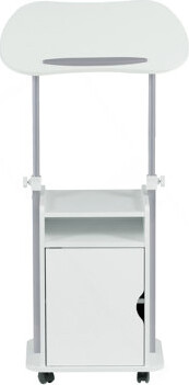 Wrought Studio Techni Mobili Sit-To-Stand Rolling Adjustable Laptop Cart With Storage, Black