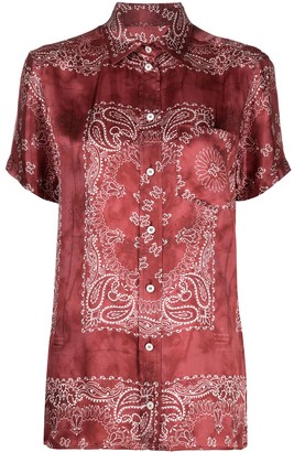 red bandana print shirt womens