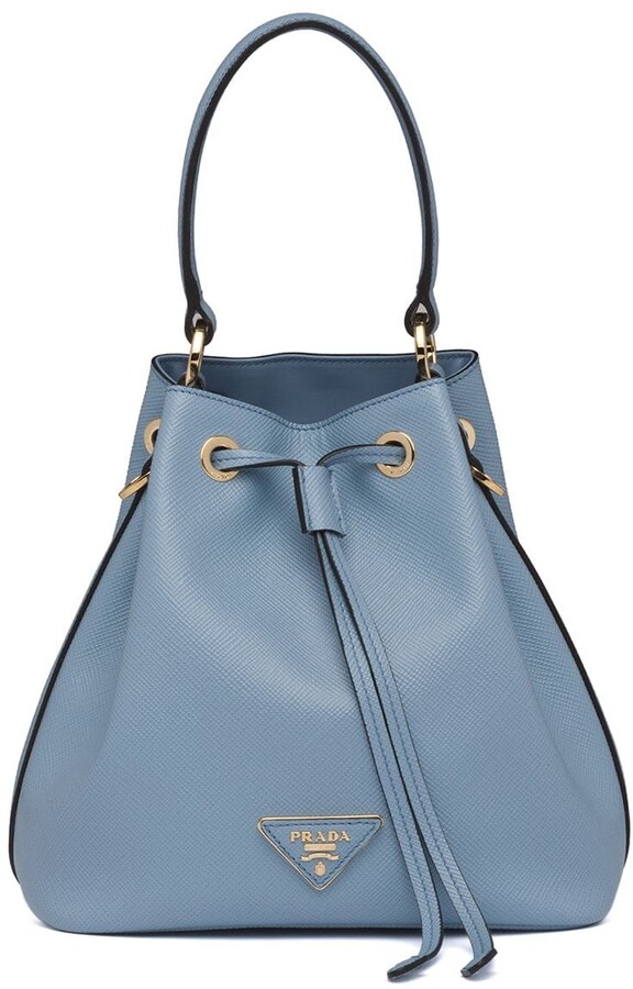 Prada Saffiano Cuir Bucket Bag - Blue Bucket Bags, Handbags - PRA869781