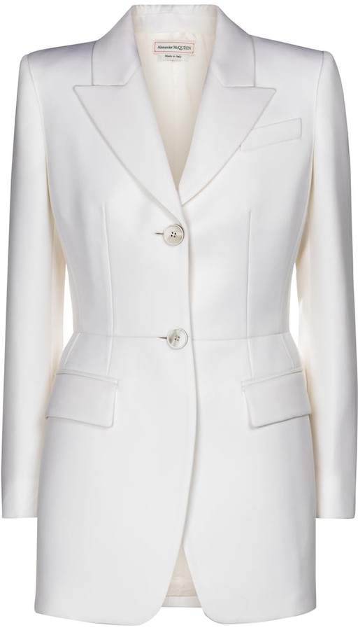 white wool blazer