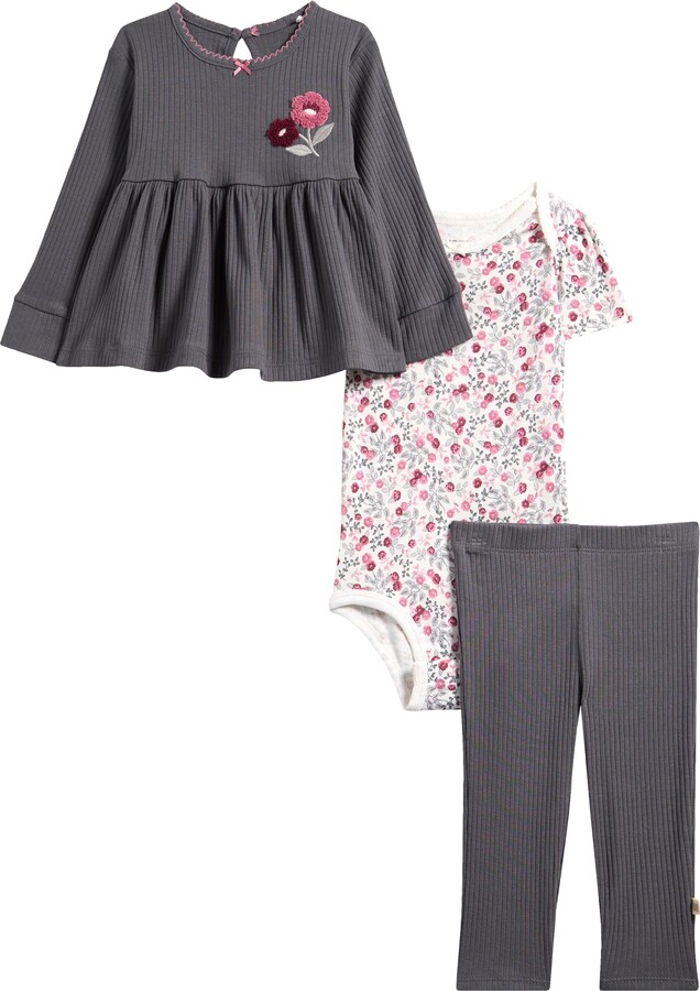 Huggies Organic Cotton Long Sleeve Top, Leggings & Bodysuit Set