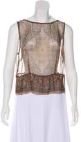 Thumbnail for your product : Dries Van Noten Silk Sleeveless Top Brown Silk Sleeveless Top