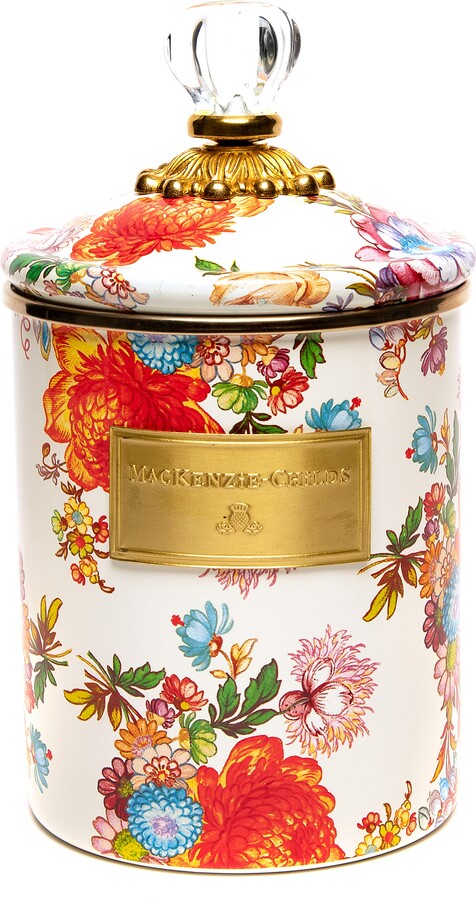 Mackenzie Childs Flower Market Enameled Steel Medium Canister