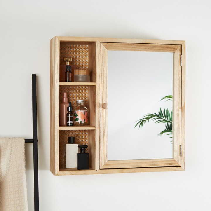 Dunelm French Cane Mirror Natural ShopStyle Bathroom Furniture