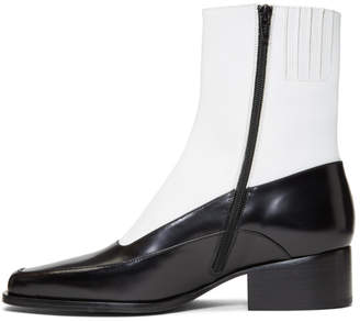 Y/Project Black and White Fitted Ankle Boot