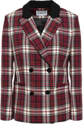 Claudie Pierlot Variete Double-breasted Checked Woven Blazer