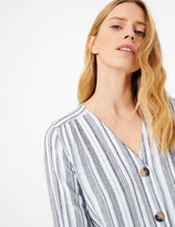 Thumbnail for your product : Marks and Spencer Linen Striped Longline Blouse